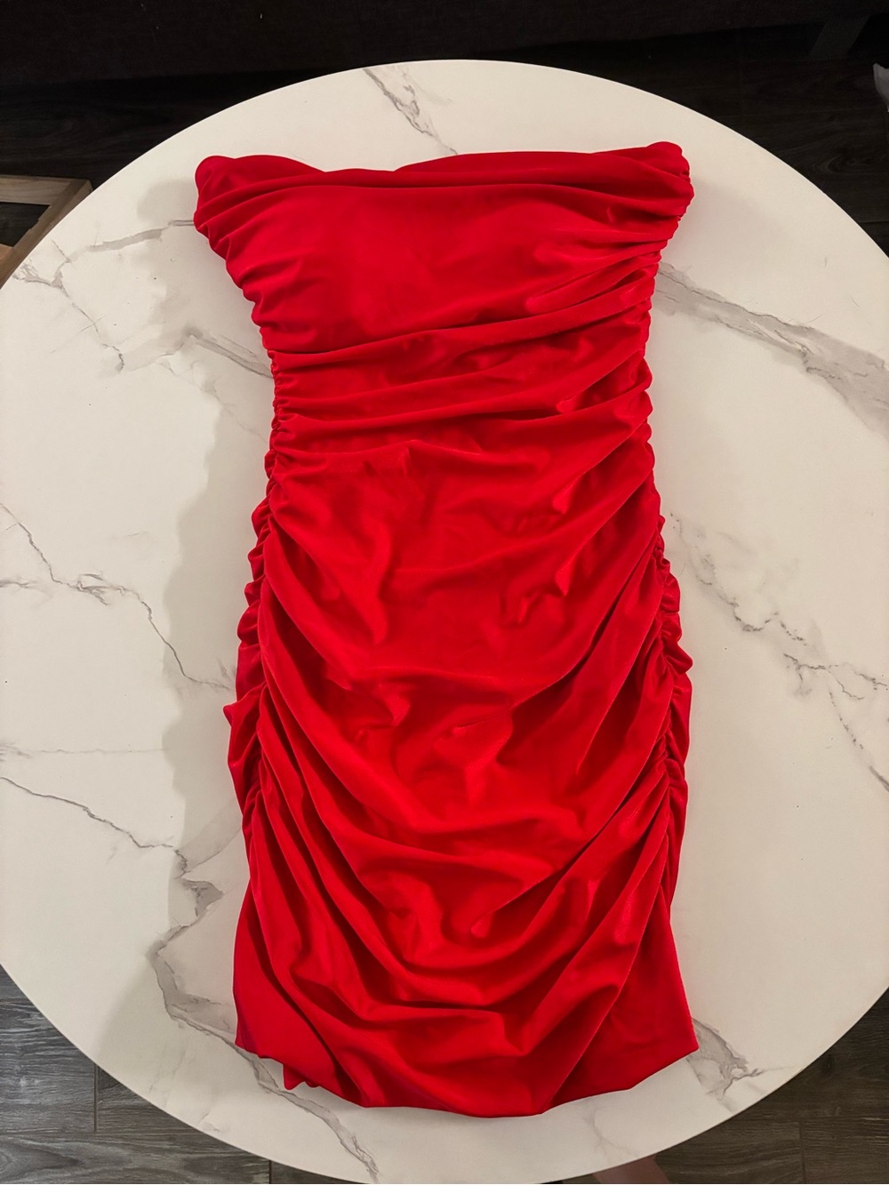 Sherri Hill Strapless Ruched Red Cocktail Dress